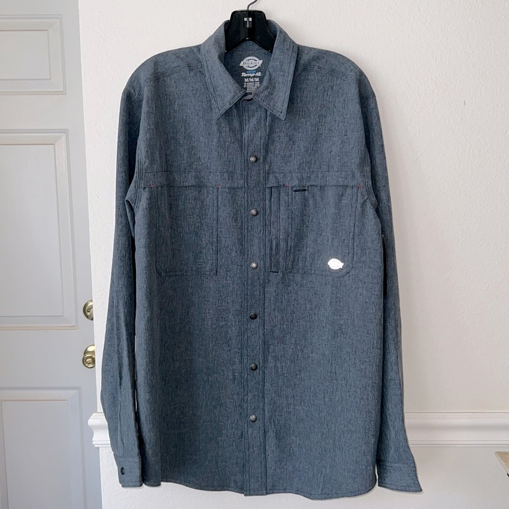 Dickies Cooling Utility Performance Work Shirt Long Sleeve UPF Airforce Blue